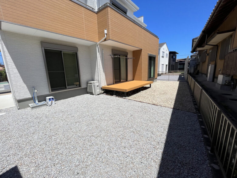 防草シート施工後の全景