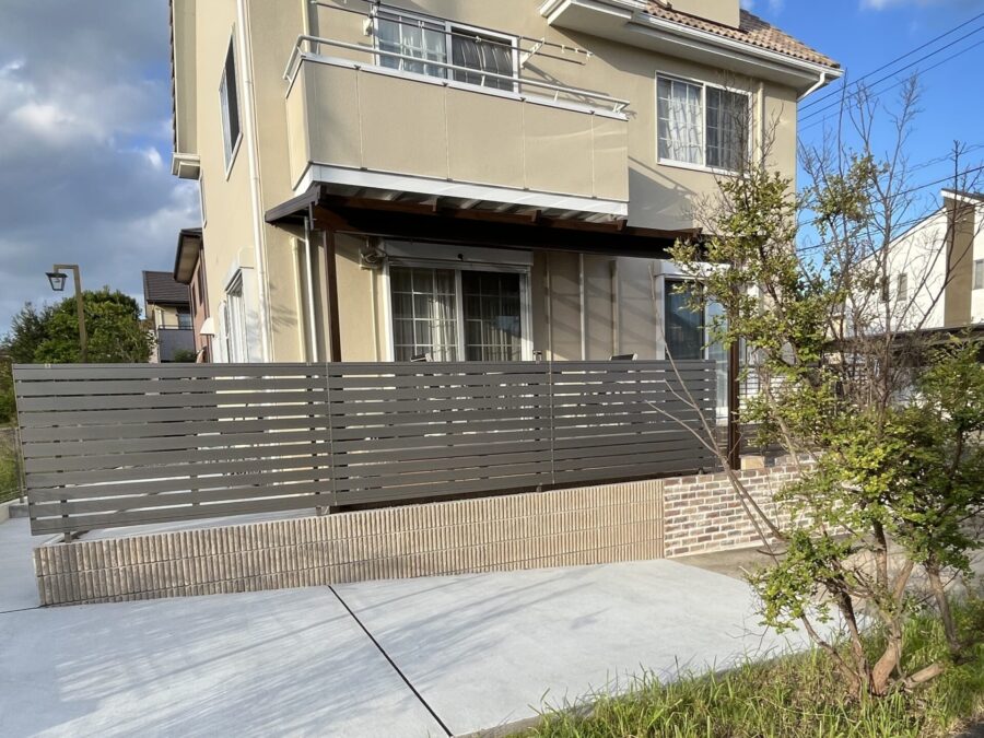 施工後の庭の全体像