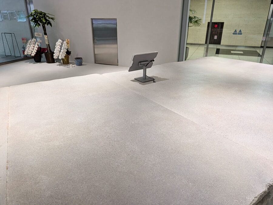 受付ロビーを彩る擬岩造形