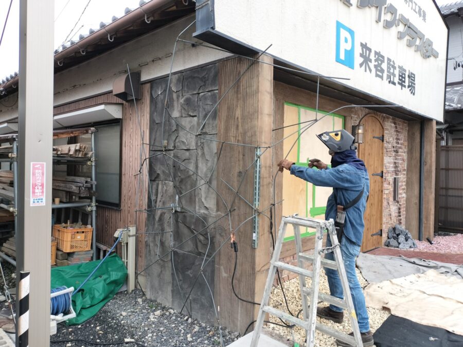 左官職人の一貫施工｜モルタル造形の下地成形ディテール