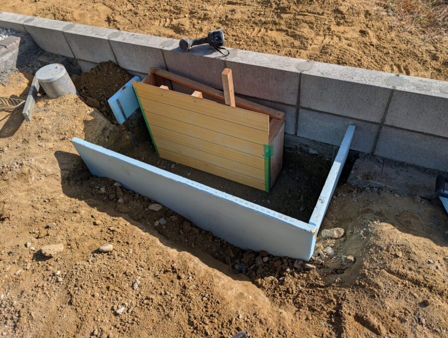 根巻きコンクリート打設後の柱脚確認