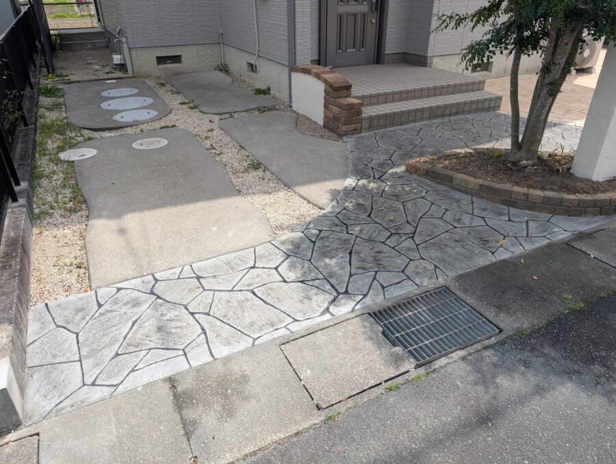 松阪市 外構リフォーム 完成後の舗装全体