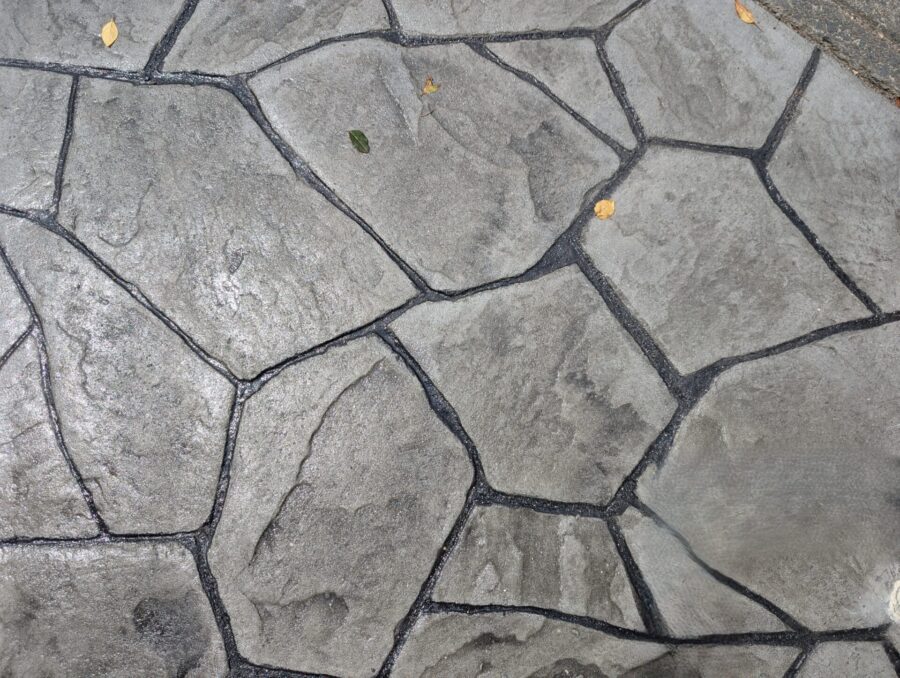 松阪市 外構リフォーム スタンプコンクリート 表面の質感