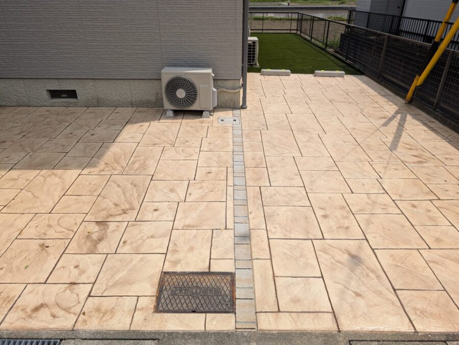 松阪市 外構リフォーム 駐車場ライン部分