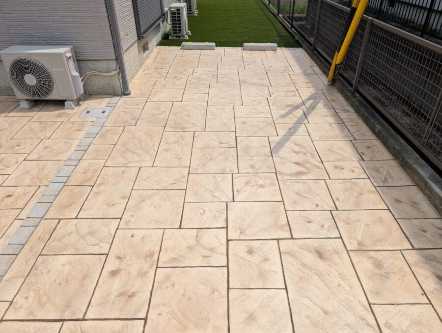 松阪市 外構リフォーム 夕景の様子