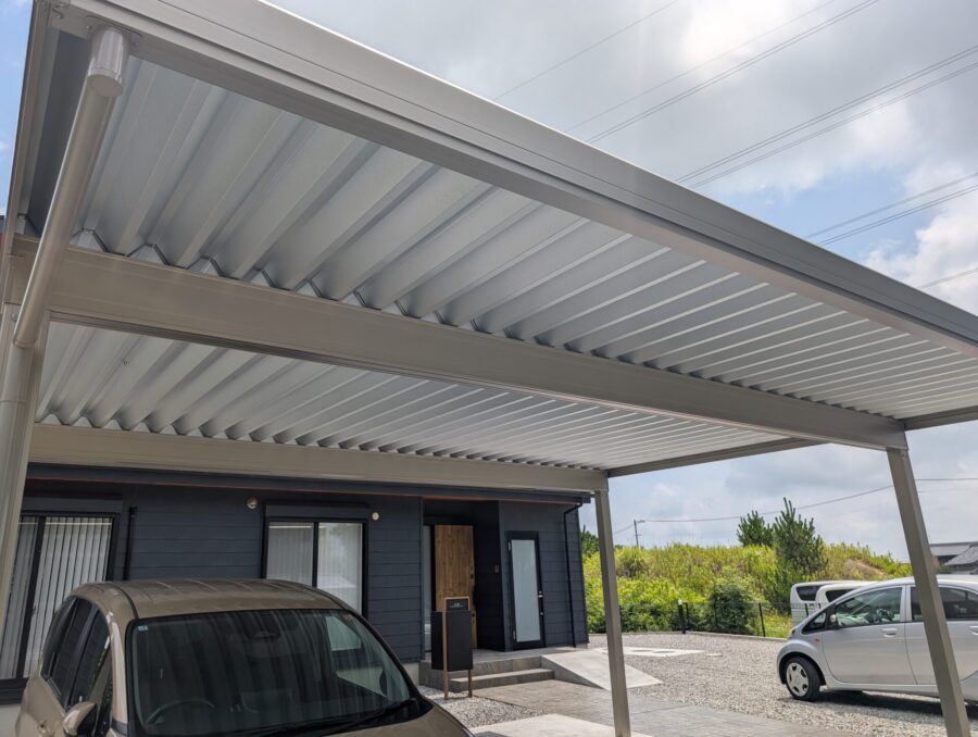 折板カーポート屋根設置状況 三重郡菰野町