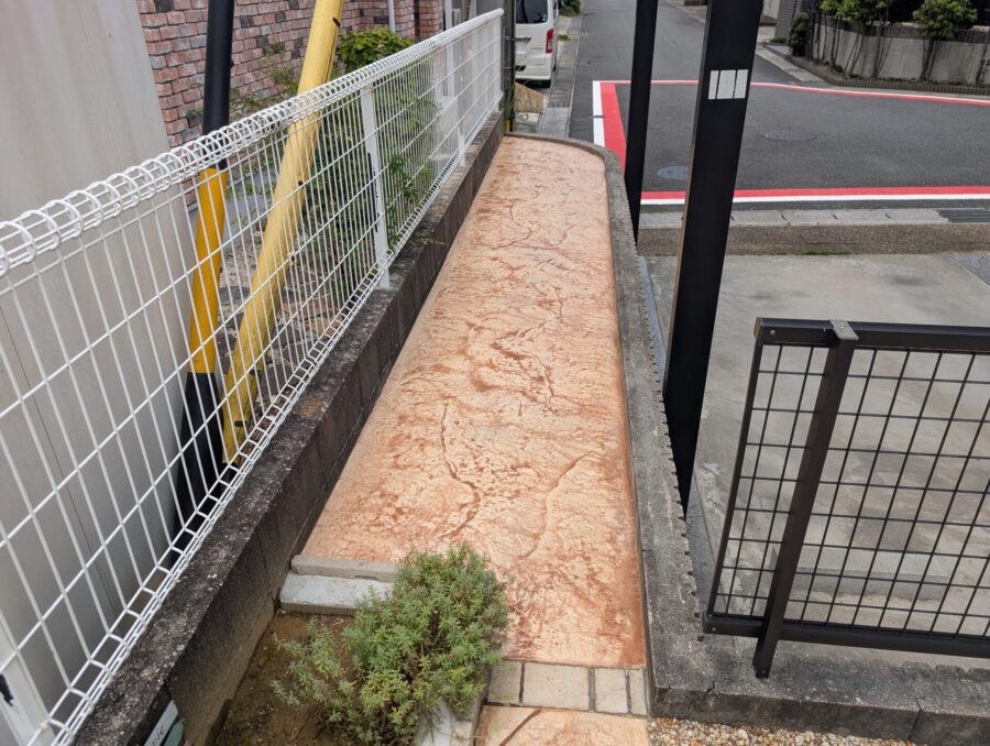 四日市市 外構リフォーム スタンプコンクリート模様接写