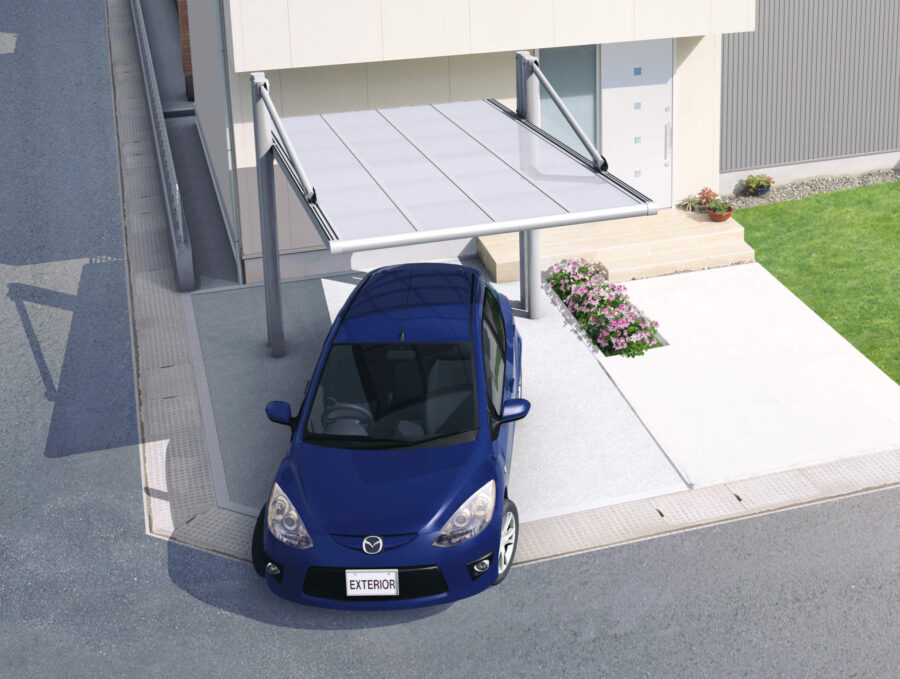 後方支持カーポート構造（三協アルミ公式）