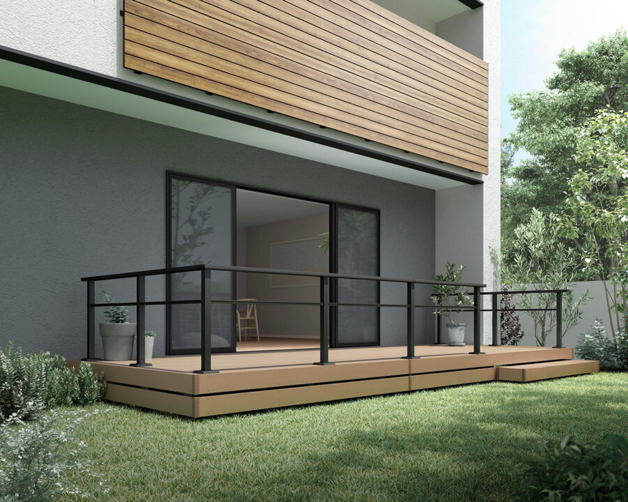 リビングとデッキの一体空間